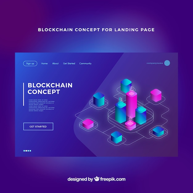 Blockchain concept for landing page