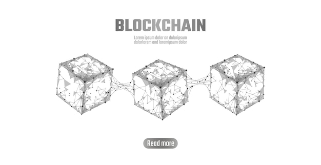 Blockchain cube chain symbol on square code big data flow information Gray white neutral presentation style Cryptocurrency finance bitcoin business concept vector illustration background template