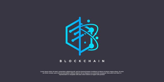 Blockchain logo design with creative unique concept