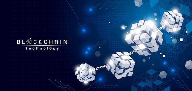 Vector blockchain technology design vector illustration