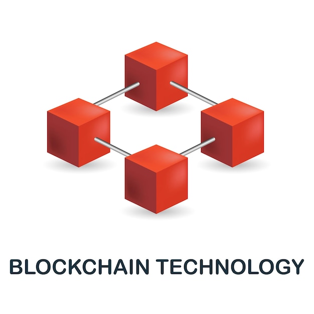 Blockchain Technology icon 3d illustration from fintech industry collection Creative Blockchain Technology 3d icon for web design templates infographics and more