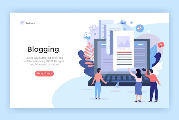 Blogging concept illustration perfect for web design banner mobile app landing page