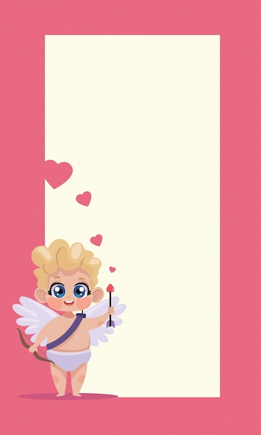 Blond cupid angel with arrow