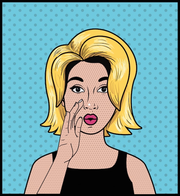 blond woman pop art style