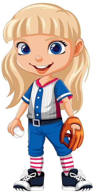 Blonde girl baseball player