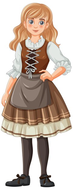 Vector blondehaired woman in german bavarian outfit