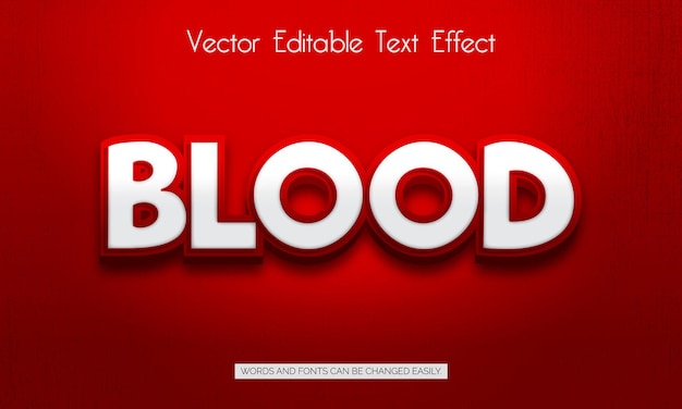 Blood 3d editable text style effect