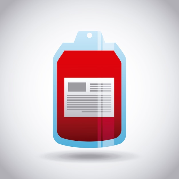 blood bag icon over white background