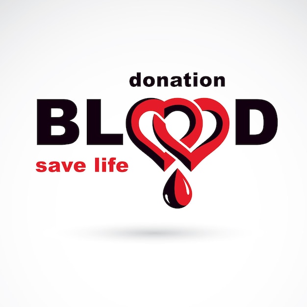 Vector blood donation conceptual illustration. world blood donor day logotype.