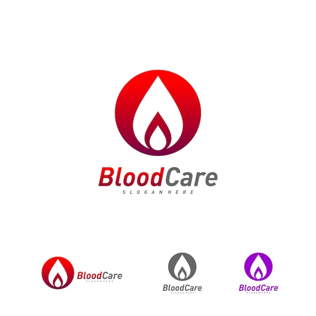 Blood Donation logo template vector Droplet Blood logo design concept