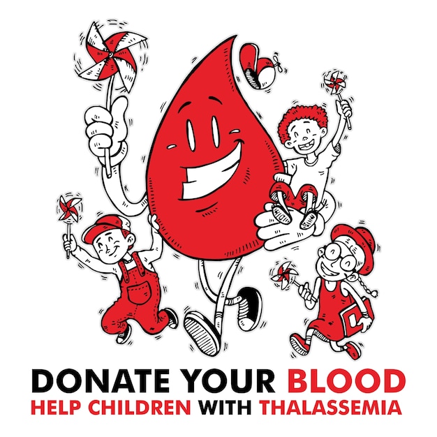 blood donation for thalassemia charity poster