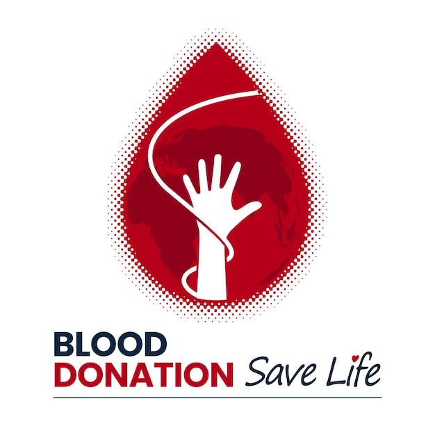 Blood Donor Day illustration with blood drip