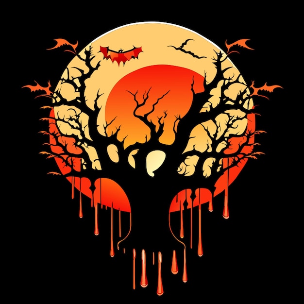 blood dripping halloween vector illustration