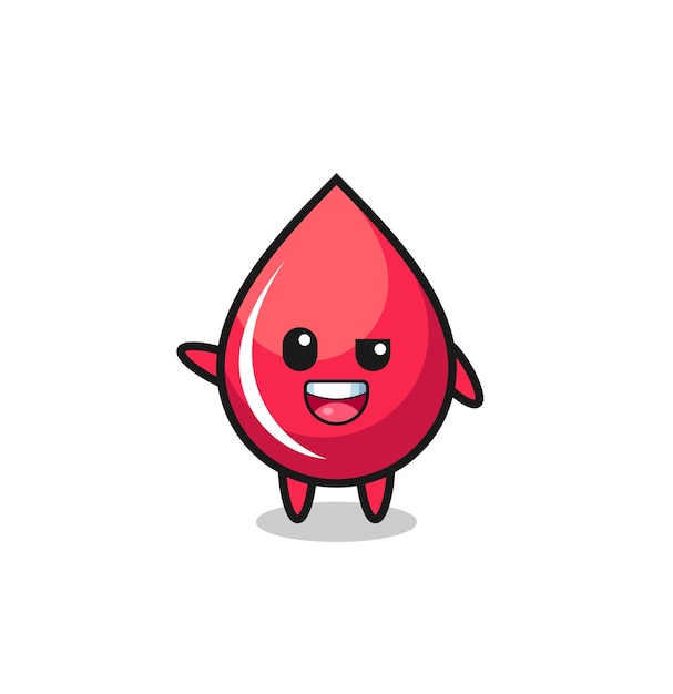 Blood drop character as the afro boy , cute design