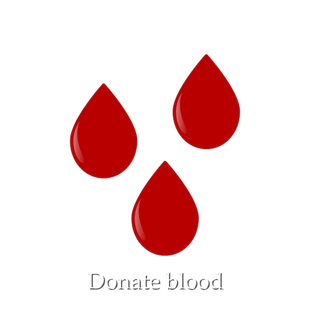 Blood drop icon donor symbol Vector illustration flat design with the inscription