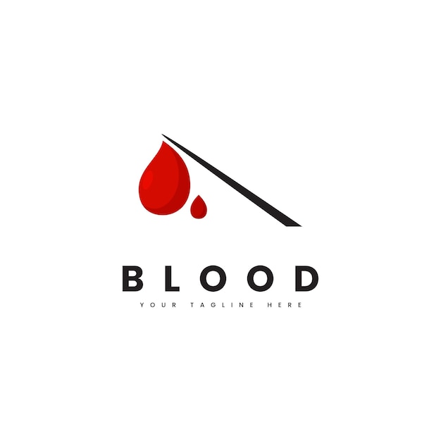 Vector blood droplet logo syringes and blood droplets used for health themed logo