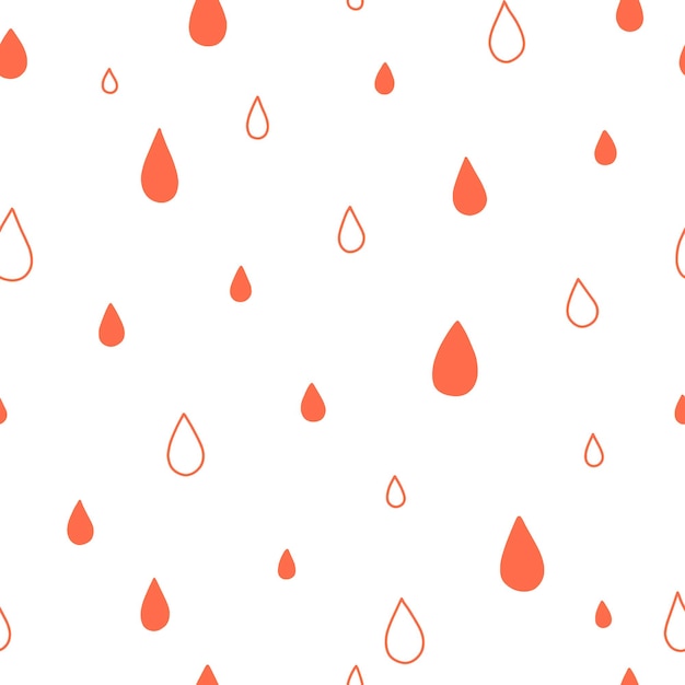 Blood drops red drops vector seamless pattern World Hemophilia Day World Blood Donor Day