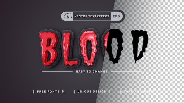 Blood Editable Text Effect Font Style