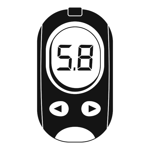 Blood glucose meter icon Simple illustration of blood glucose meter vector icon for web design isolated on white background