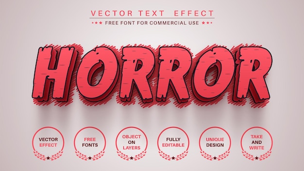 Blood Horror  Editable Text Effect, Font Style