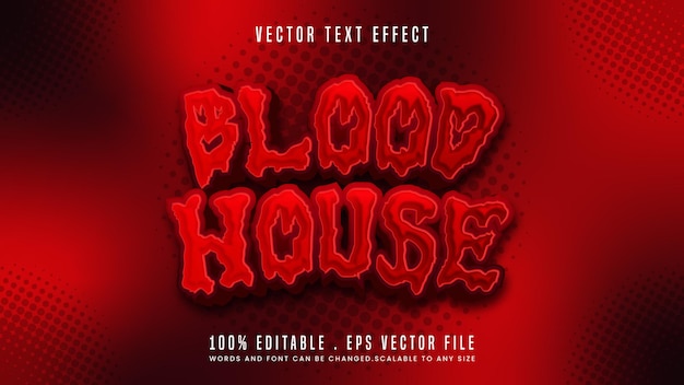 Blood house 3d editable text effect font style