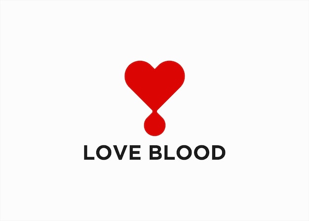 blood love logo design vector silhouette illustration