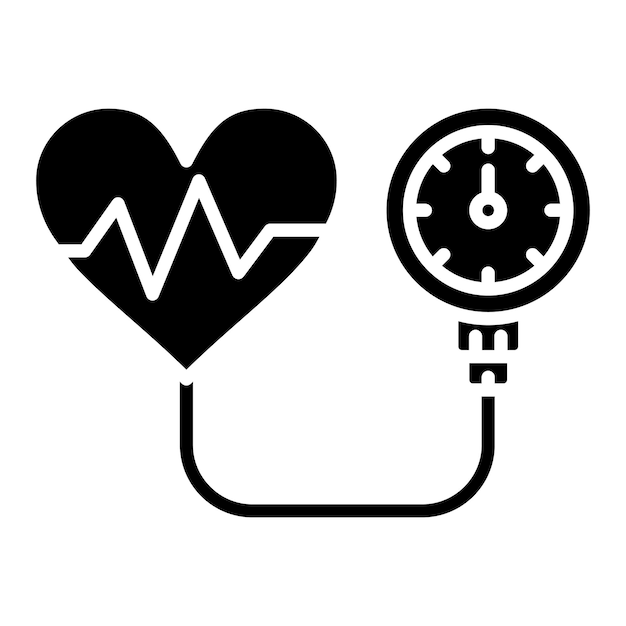 Blood Pressure Glyph Solid Black Illustration