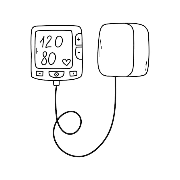 Blood pressure measurement Electronic tonometer Hypertension vector illustration