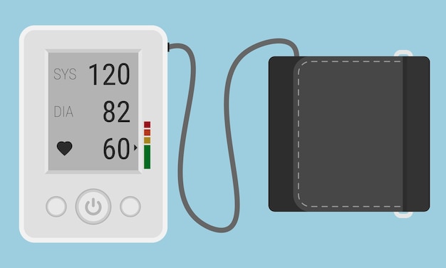 Vector blood pressure monitor with a cuff vector image for medical illustrations