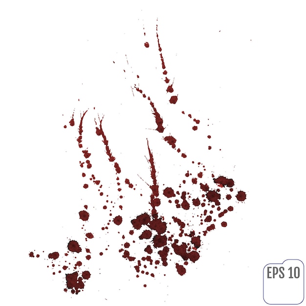 Blood splatters isolated on white Clipping path