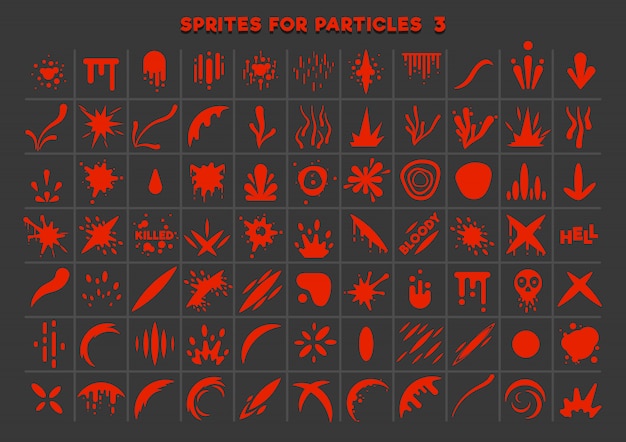 Blood sprites for particles for creating games