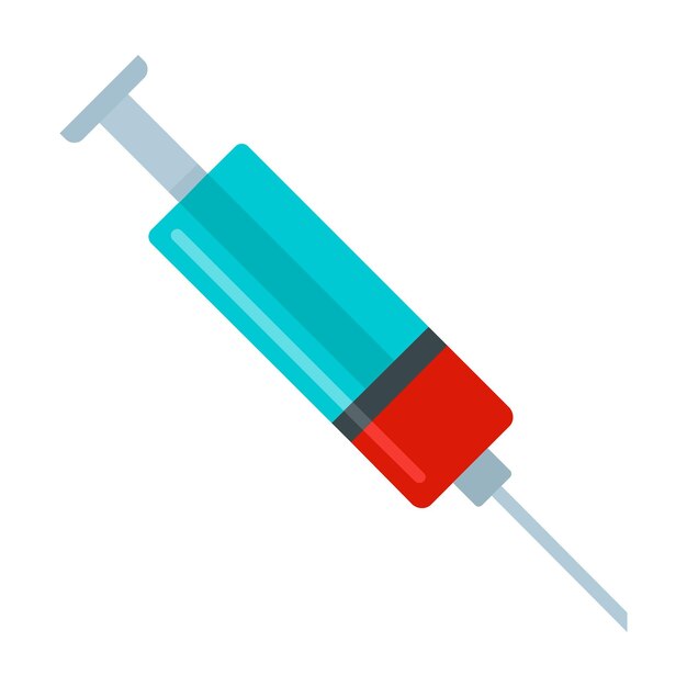 Blood syringe icon Flat illustration of blood syringe vector icon for web design