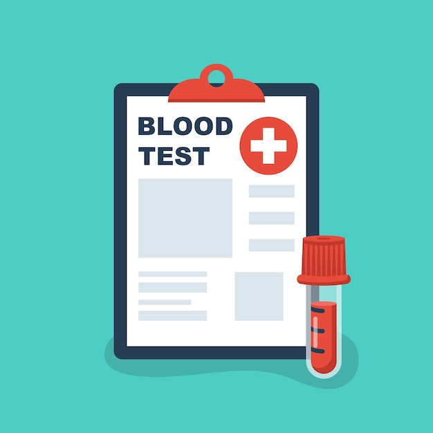 Blood test icon Vector illustration flat design Isolated on background