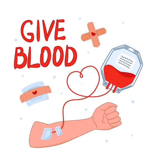 Blood transfusion, donate blood save life, donate blood for sharing love, blood donation vector