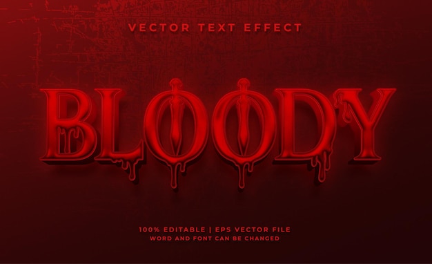 Bloody horror text effect template