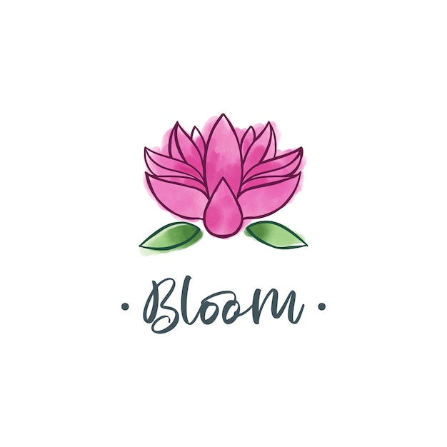 bloom with watercolor logo template