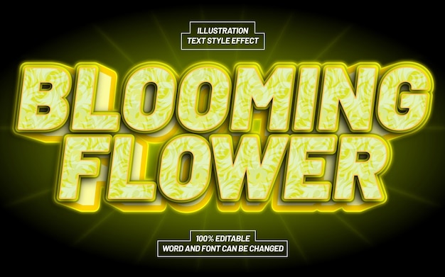 Blooming Flower 3D Bold Text Style Effect