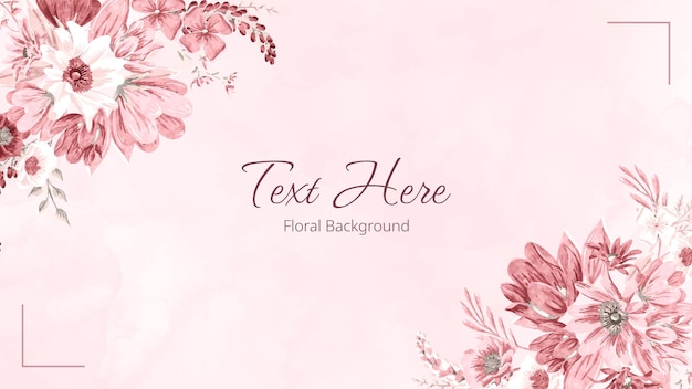 Blooming flower background template with cute floral elements design