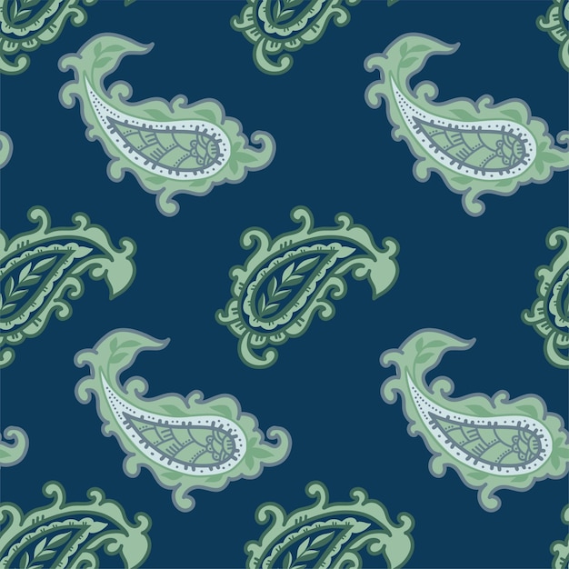 Blooming flowers and foliage paisley pattern