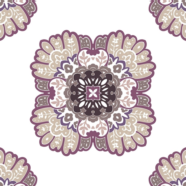 Blooming flowers paisley print ornaments vector