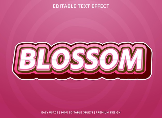 blossom editable text effect template with abstract background and modern style