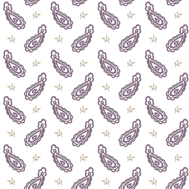 Blossom paisley seamless pattern foliage design