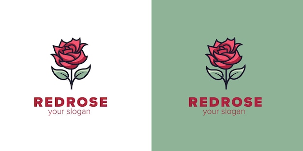 Blossom with Style Eyecatching Red Rose Flower Logo Template for a Contemporary Brand Identity