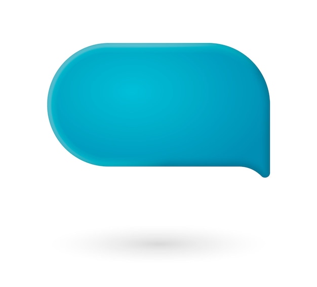 Blue 3d bubble talks set isolated on gray background Abstract speech clouds