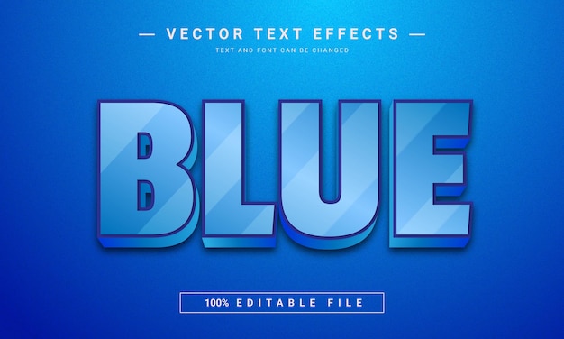 Blue 3D editable text effect