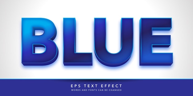 blue 3d editable text effect