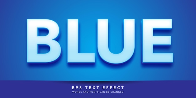 blue 3d editable text effect