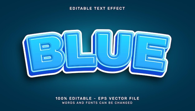 blue 3d text effect and editable text effect