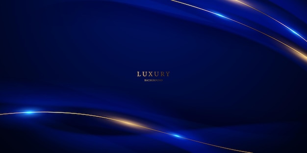 blue abstract background with luxury golden elements vector illustration