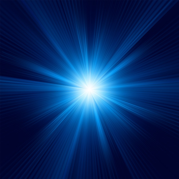 Blue Abstract burst beam light effect